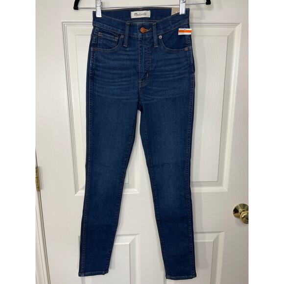 New Madewell Denim 10" High Rise Skinny Leg Jeans Dark Wash Capsule - Picture 2 of 12